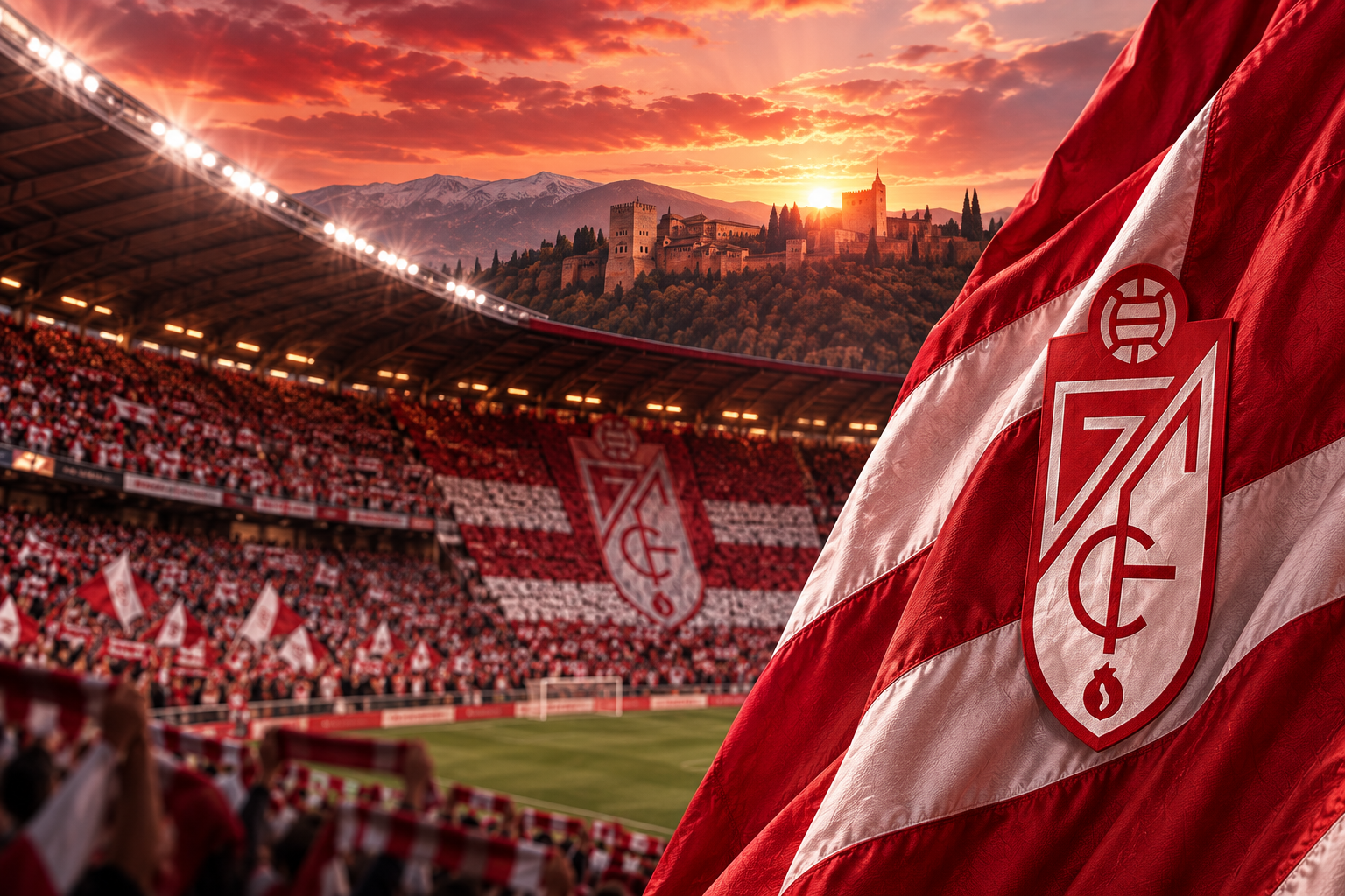 Granada CF: la Alhambra y la afición rojiblanca
